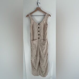 Marine Layer Sydney Beach Jumpsuit | Natural Stripe | Small